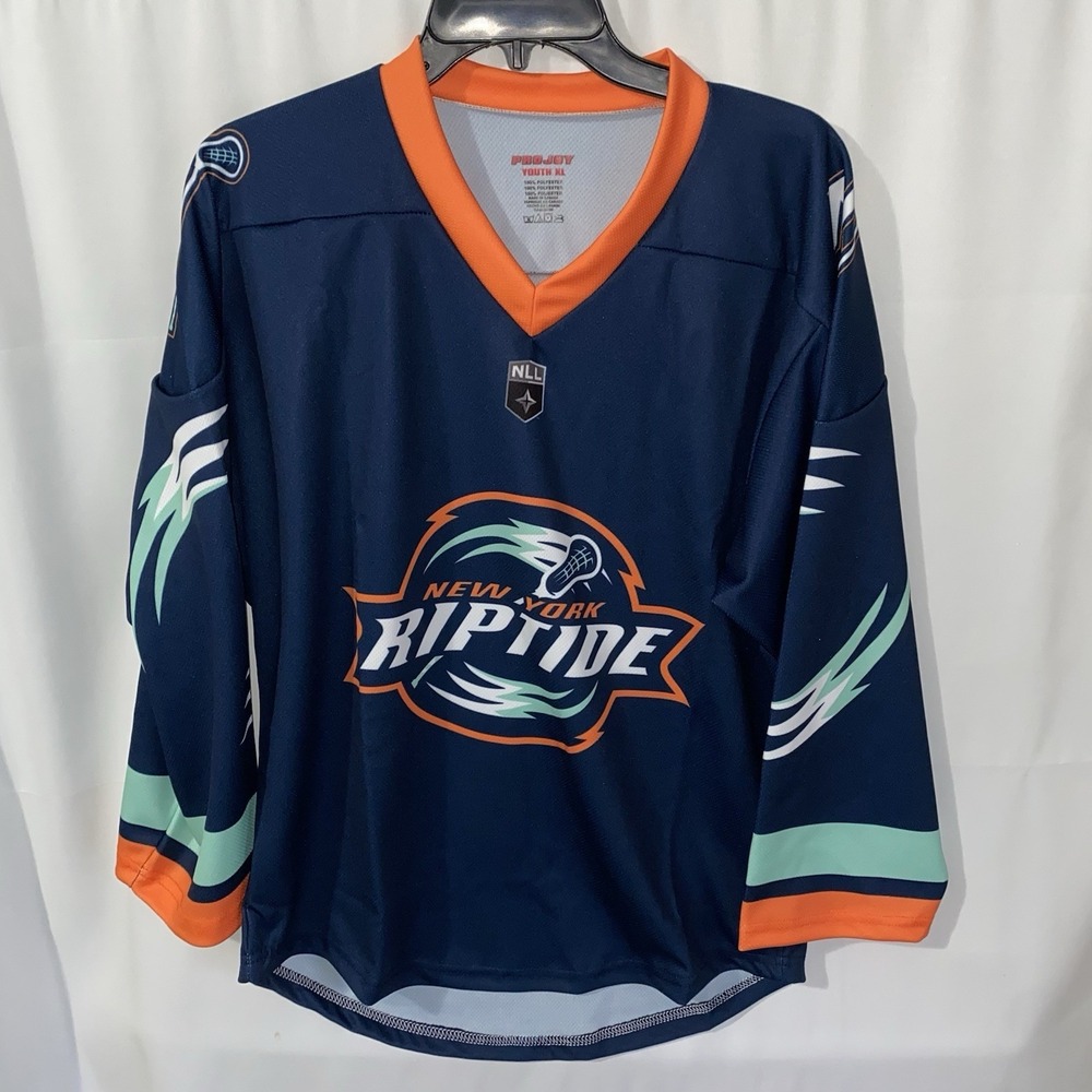 New York Riptide NLL Lacrosse Jersey Blue‎ Youth Size XL ProJoy NWOT